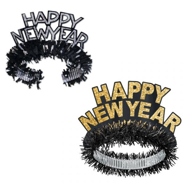 Black Gold - Black Silver Happy New Year Tiaras