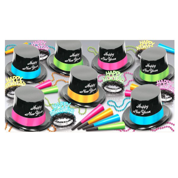 Neon New Year's Eve Kit for 50 people