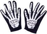 Costume Rubber/Fabric Skeleton Gloves - Adult Size