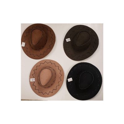 Imitation Suede Western Hat w Stitching