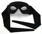 Black Fabric Lone Ranger Half Mask with Ties