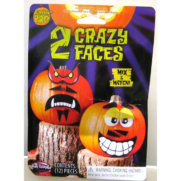 Crazy Faces Halloween Pumpkin Decorating Kit