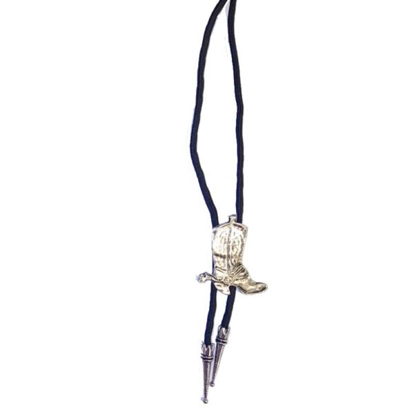 Western Bolo String Tie with Metal Cowboy Boot cowboy boot
