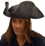 Deluxe Scallywag Pirate Hat - Black