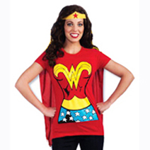 Wonder Woman t-shirt and cape