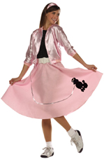 Poodle Skirt Pink w/ black poodle and sequin leash