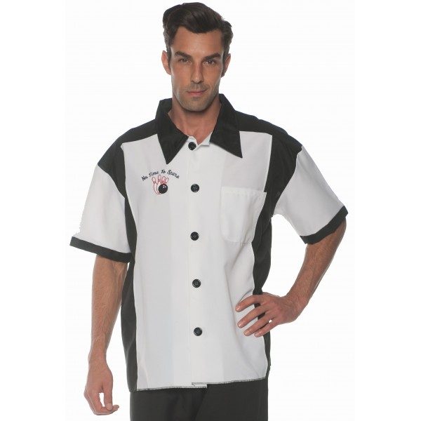 Black n White Adult Size Bowling Shirt