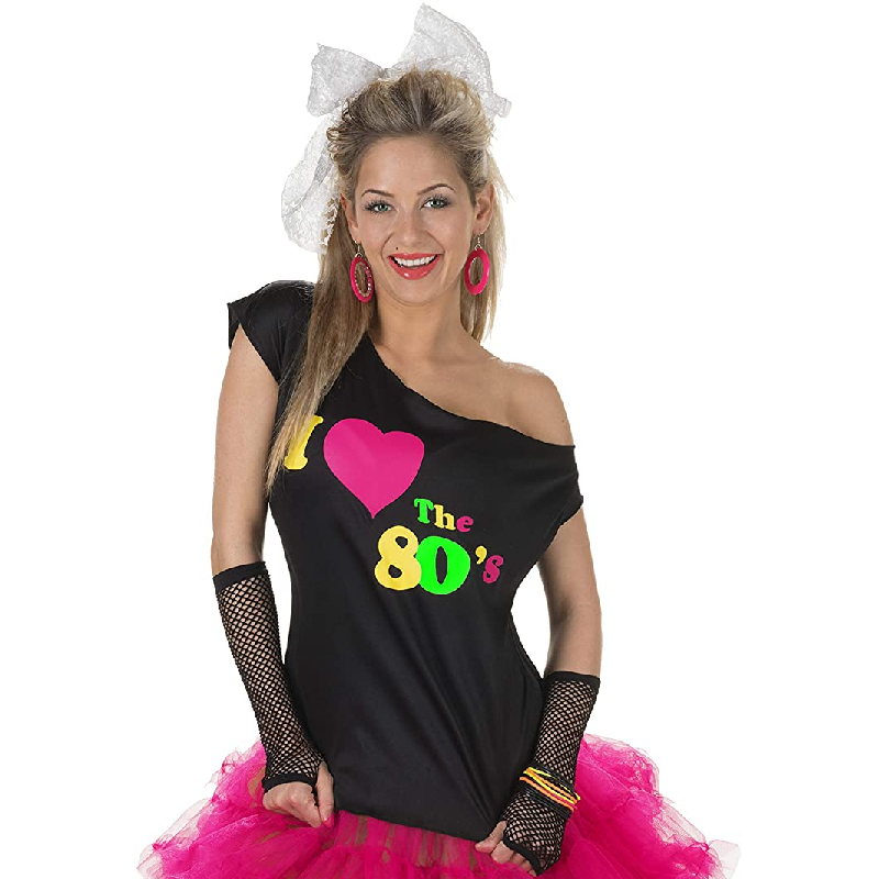 Ladies 1980s 80s Fancy Dress Costume Tutu & Top Womens 80's Outfit