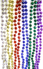 Bulk Pack Metallic Mardi Gras Bead Necklaces