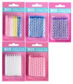Spiral Striped Birthday Candles - Assorted Colors
