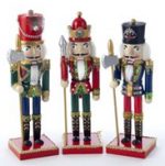 Nutcracker King Soldier 10" tall wooden w/ glitter & trim