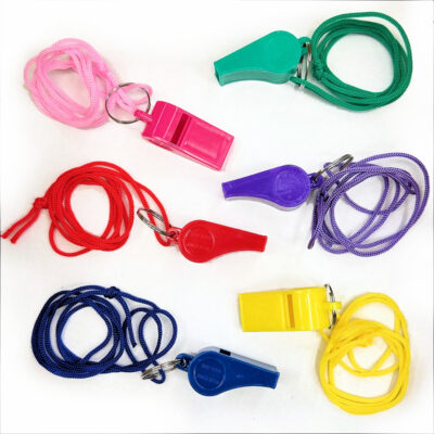 2" plastic whistle on string