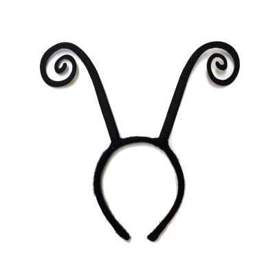 black swirl curl top antenna headband