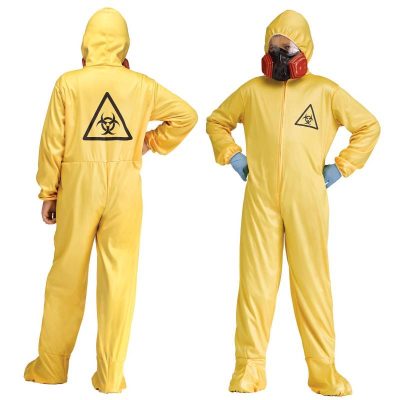 Yellow Hazmat Coverall w Respirator Child Costume