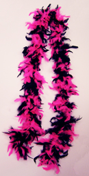 6 Foot Feather Boa - Pink Oriental & Black