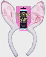 Plush/Satin Bunny Ears on Headband