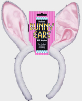Plush/Satin Bunny Ears on Headband
