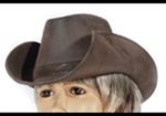 Suede Western Hat w/ Snaps Brown Cowgirl Cowboy