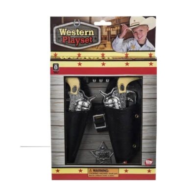 Child's Old West Western Guns and Holster Set with Sheriff Badge and Belt