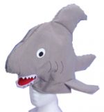 Gray Fabric Shark Hat