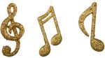 Musical Note Ornaments: Gold Glittered 12 inches tall