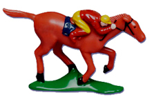 Plastic Racehorse Jockey Riding