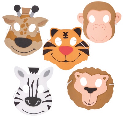 Foam Zoo Animal Half Masks