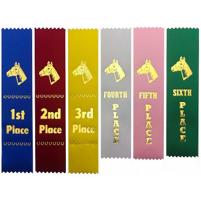 1st-6th place equine flat satin ribbon