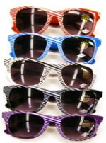 Slanted Stripe Wayfarer Sunglasses