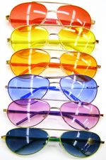 Colored Lens Aviator Sunglasses