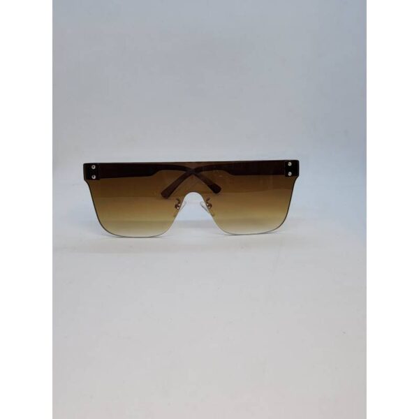 Fashion Shaded Uni Lens Rimless Sunglasses brown