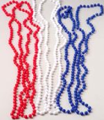 Round Opaque Patriotic Bead Necklaces