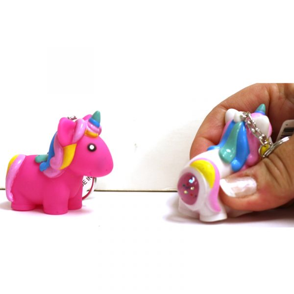Party Squeeze Rubber Unicorn Key Chain