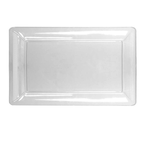 Clear Plastic Smooth Rectangle Tray