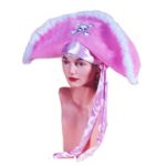 Pink Fabric Pirate Hat with Marabou Trim