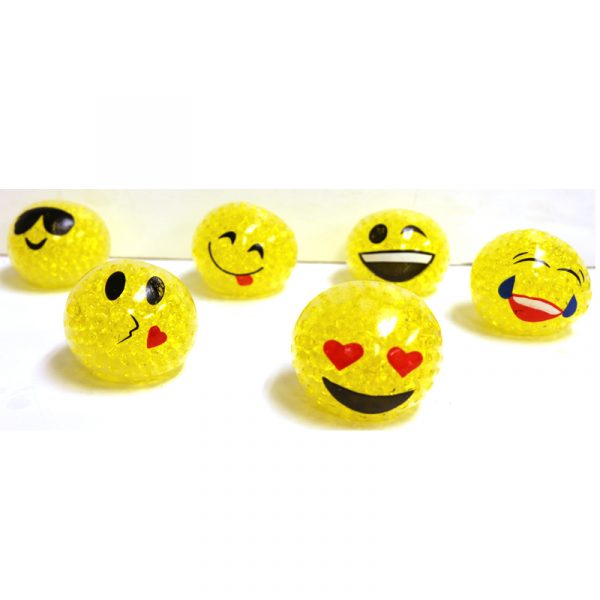 2 1/4 Inch Party Squishy Emoji Bead Ball