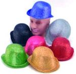 Glittered Plastic Derby Hats