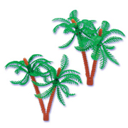 3 Inch Plastic Double Palm Tree