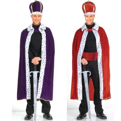 Red or Purple King's Crown and Robe Set