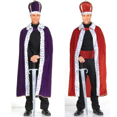 Royal King Robe and Crown Set Available in Red or Purple