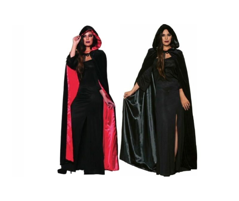 Deluxe Velvet and Satin Hooded Cape