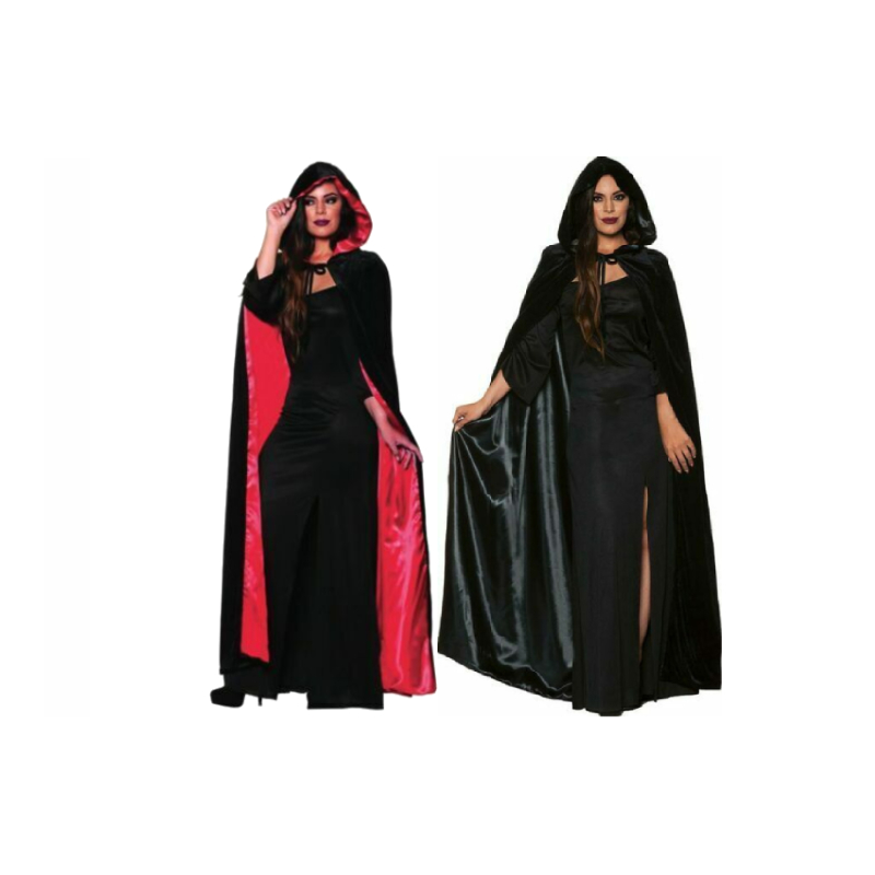 63 inch Deluxe Velvet Cape with Satin Lining - Costume Holiday House