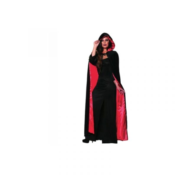 Hooded Velvet Cape with Red Satin Lining