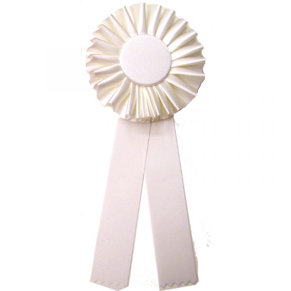 White rosette award ribbon - Blank