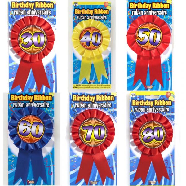 Party Rosette Prize Birthday Ribbons