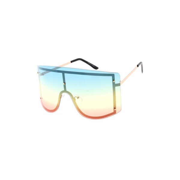 Large Outline Uni-Lens Sunglasses blue tan pink