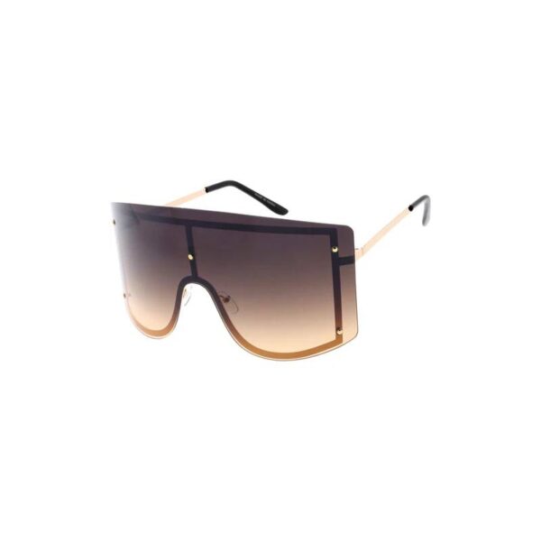 Large Outline Uni-Lens Sunglasses brown tan