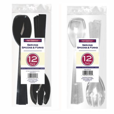 9.5" Plastic Serving Spoons & Forks