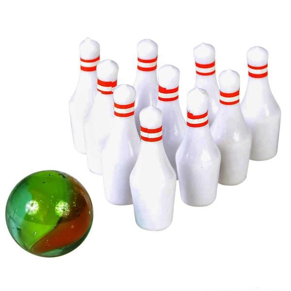 Mini Bowling Ball & 10 Pins Set