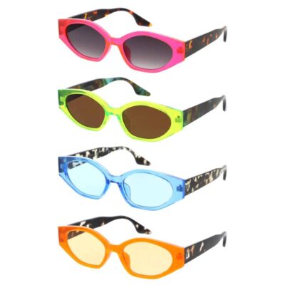 Neon Frame Oval Lens Sunglasses